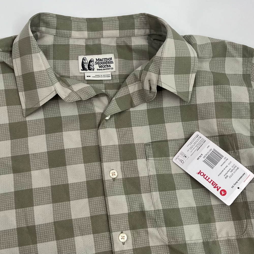 BRAND NEW Marmot Men's M Aerobora Nvty Short‎ Sleeve Button Down Shirt